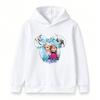 Kids Girls Boys Cute Cartoon Princess Print Pullover Hoodie Cozy Long Sleeve Casual Sweatshirt for Winter Autumn Daily Wear