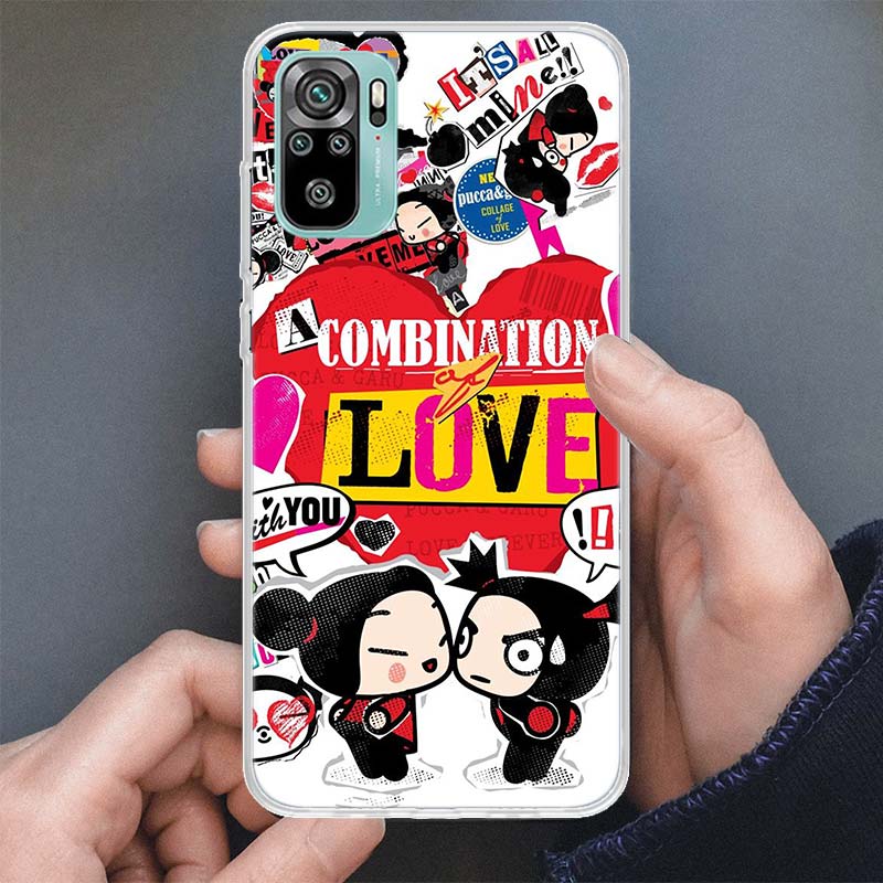 Cute Cartoon Pucca Garu Phone Case For Xiaomi Redmi Note 14 13 12S 12 10 10S 11 Pro Plus 11S 11E 11T 9 9S Soft Silicone Shell Re