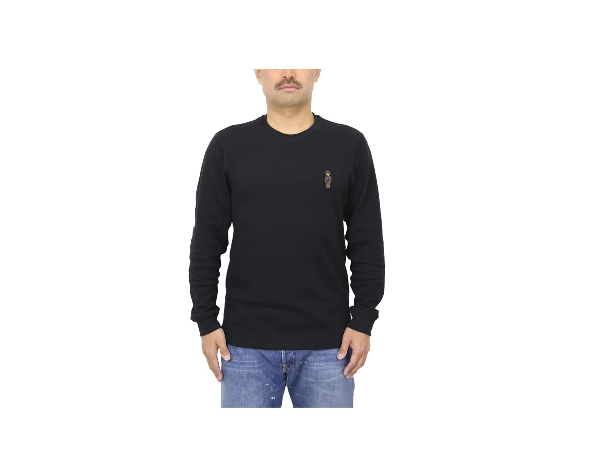 

Polo Ralph Lauren Men’s Waffle Thermal Long Sleeve T-Shirt, Solid Black, Polo Bear Embroidery, Size M (0107427)