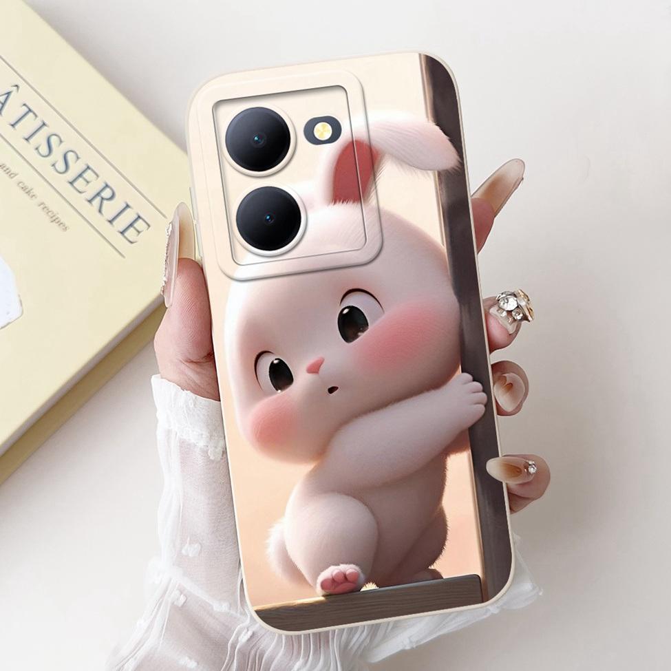Für Vivo Y36 5G V2248 Hülle Für Vivo Y27 5G V2302 Abdeckung Silikon Luxus Mode Blumen Kawaii Süße Katze Lustige Handyhülle Stoßstange
