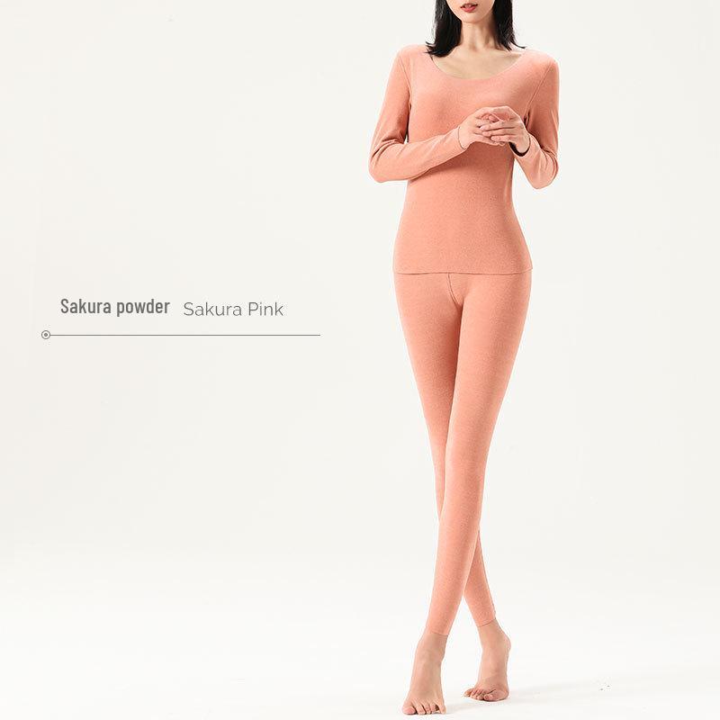 Damski Zestaw Termiczny Kaszmir Jedwab: Bezszwowa aksamitna podszewka góra i dół na jesień/zimę.