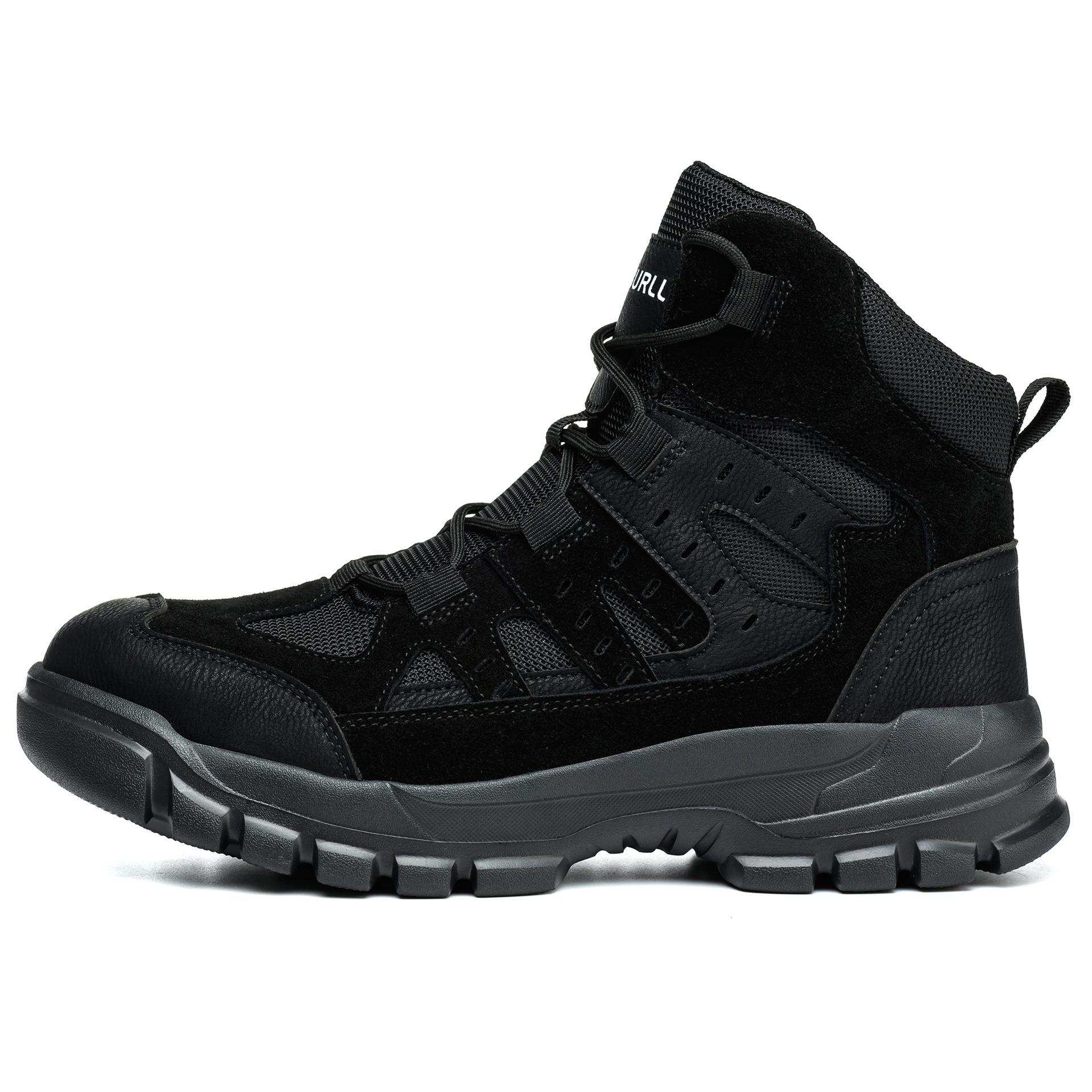 

high quality safety shoes Anti Smashing Safety Shoes Anti-Odor Labor Steel Toe Shoes High Top Work Sneakers Puncture Waterproof 48 чёрный