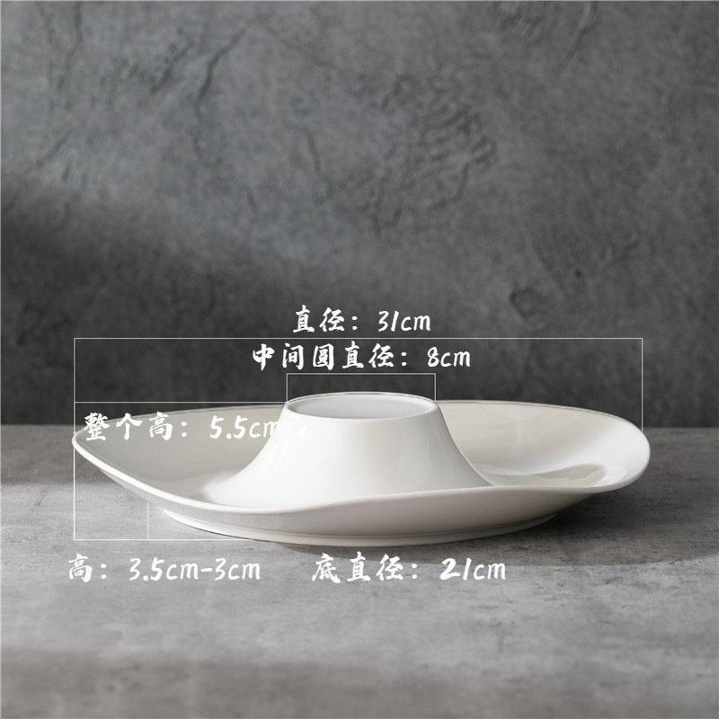 

Чисто белая нестандартная керамическая десертная тарелка для ресторана, толстая суповая тарелка, тарелка для пасты и салата, специальная посуда для молекулярной кухни