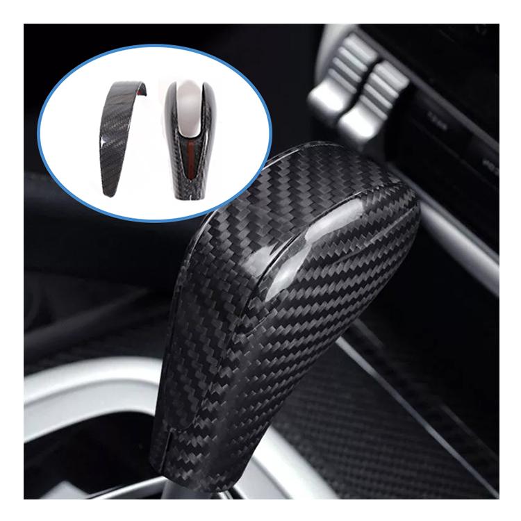 Real Carbon Fiber Center Console Gear Shift Knob Decor Cover for Porsche Cayenne 2004-2007 Interior Protective Trim
