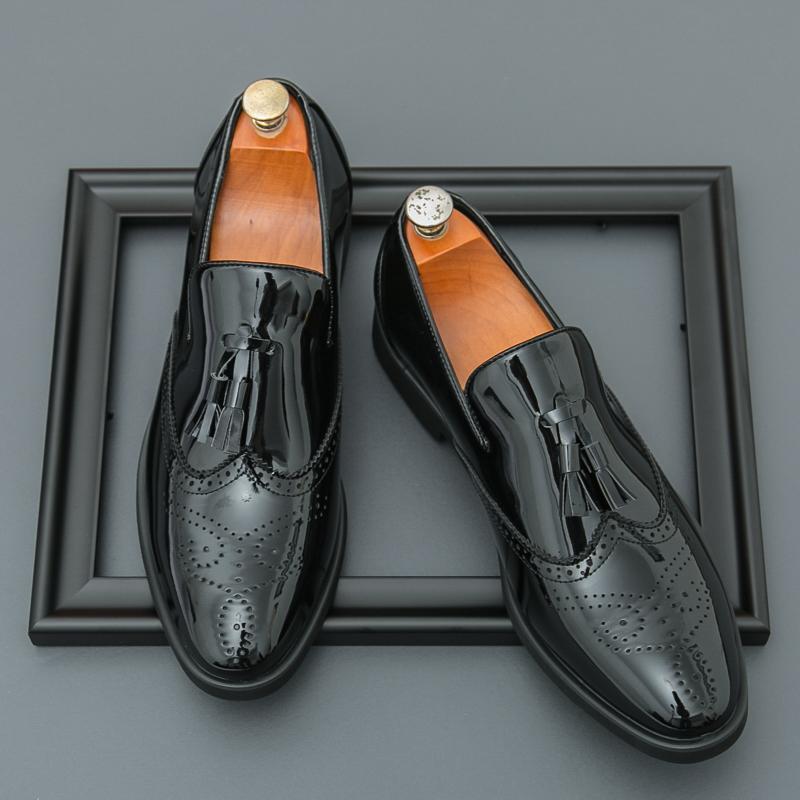 Size 38-46 Fashion Men Shoes Block Shoes Men Casual Comfortable Small Leather Shoes Men Business Office Banquet Brand Lefu Shoes