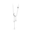 New Fashionable Star Moon Tassel Necklace Niche Design Adjustable Star Moon Women's Minimalist Style Pendant Collarbone Chain