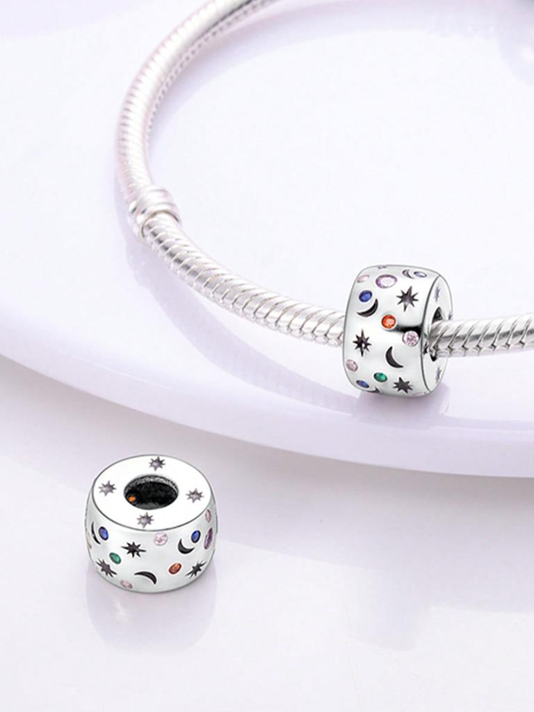 Gemstone Starry Sky Beadsclips And Spacers Charm Silve Plated Fit Charms Copper Originalbracelet For Jewelry Making Diy Charm