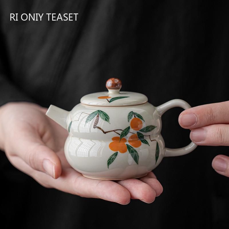 

110ml Chinese Small Capacity Handmade Ceramic Teapots Hand-painted Flower Porcelain Tea Pot Household Kettle Travel Tea Set