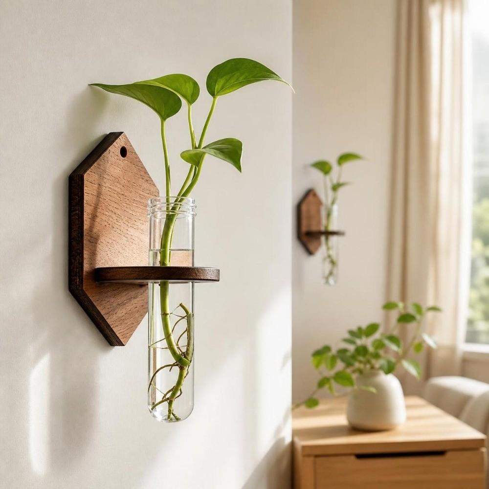 Home Ornaments Hydroponic Planter Shelf Vase Planter Holder Wall Mounted Planter  Living Room
