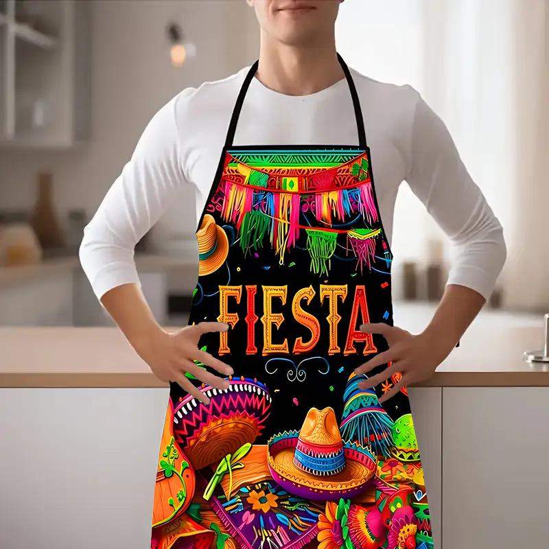Festive Christmas Party Print Apron for Kitchen & Restaurant Cooking