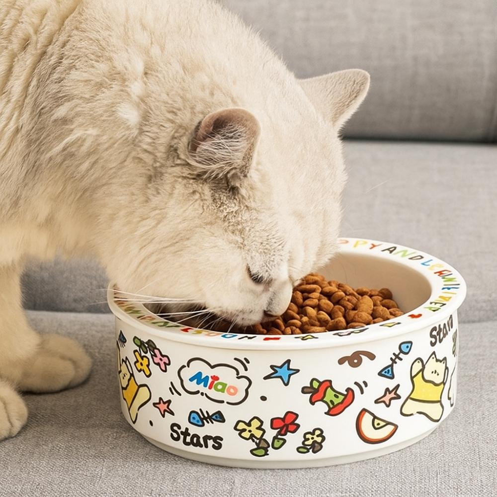 High Temperature Resistance Ceramic Cat Bowl Cartoon Pet Food Bowl Dog Bowl Cat Food Bowl  Pet Care