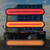 2x LED Trailer Truck Brake Light 3 In1 Neon Halo Ring Tail Brake Waterproof Stop Turn Light Sequential Flowing Signal Light Lamp