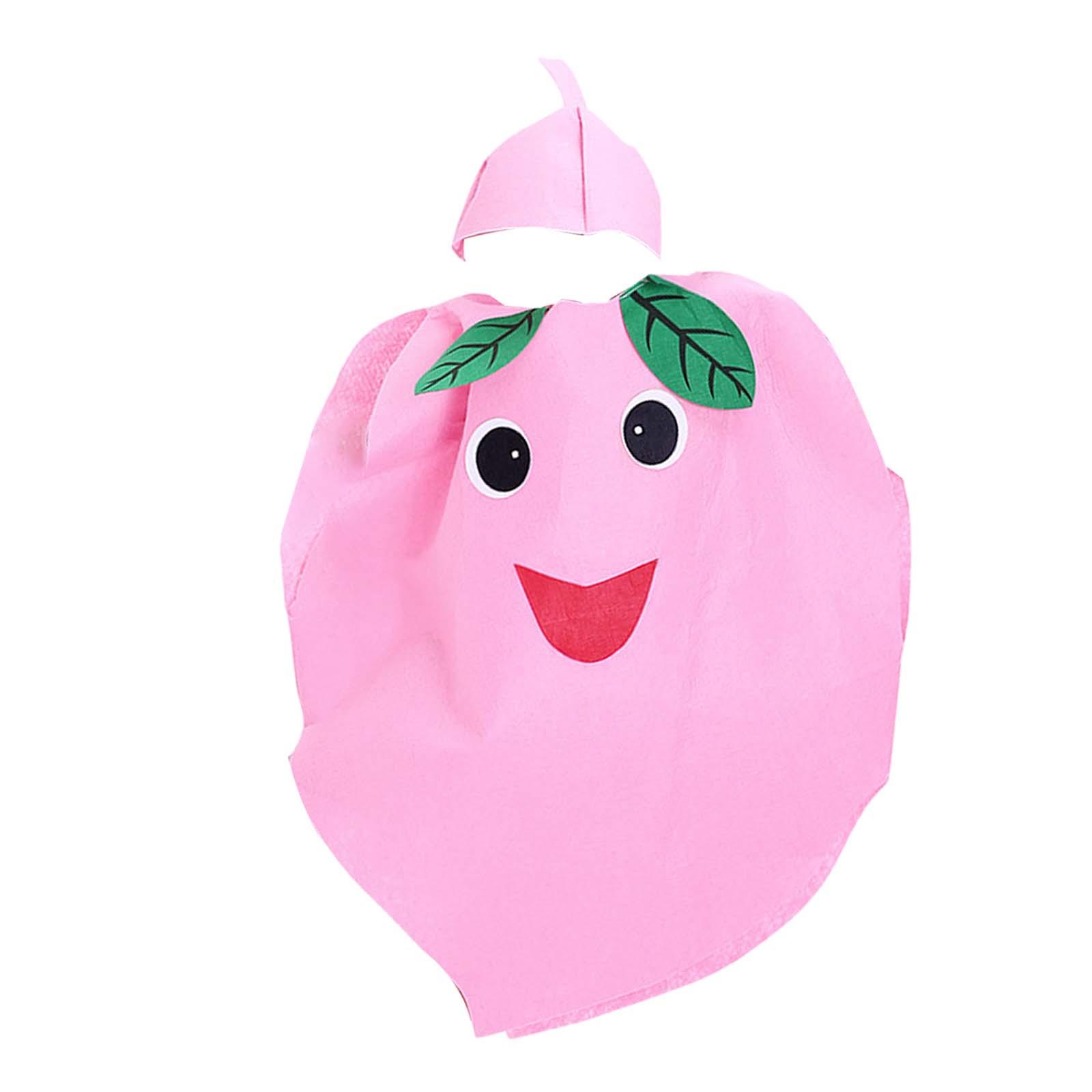 Volwassen Fruit Kostuum Nieuwigheid Slip-on Voedsel Cosplay Kostuums met Hoed voor Maskerade Podiumoptreden Vakantie Rollenspel Feest pink