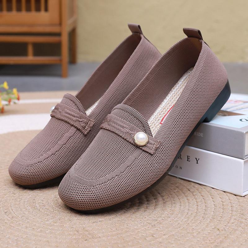 Shoes Women's Spring and Autumn Casual Women's Shoes Flat Bottom Shallow Mouth One Pedal Mother Shoes Women's Shoes Soft Sole Non-slip Not Tired Feet