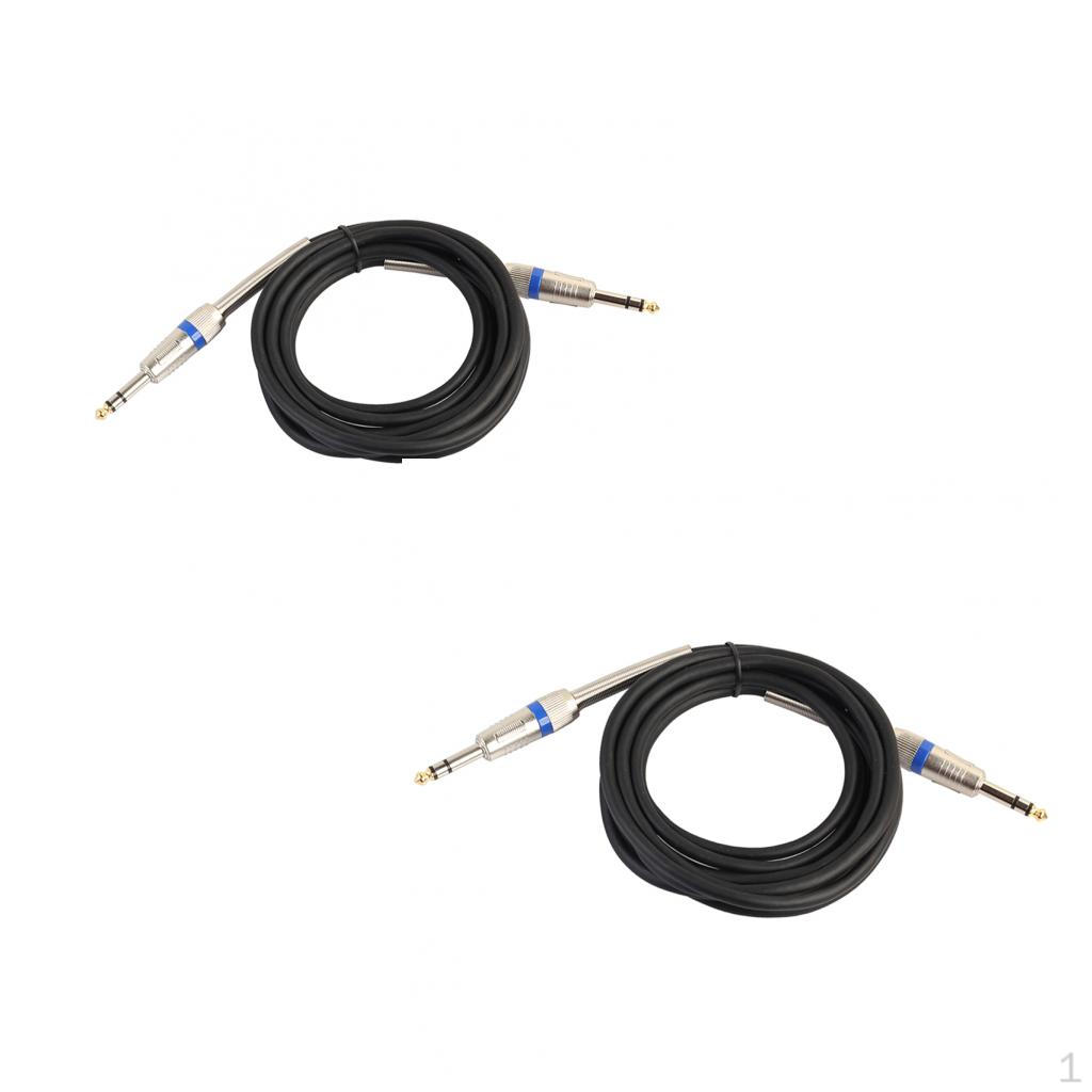 Buy 2Pieces 1/4'' 6.35mm TRS Interconnect Patch Cable Microphone Cord