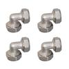 4Pcs Metal 3/4inch Air Pipe Elbow Fitting Connector 90 Degree Pipe Fitting Adapter for Compressed Air line Tube Systems