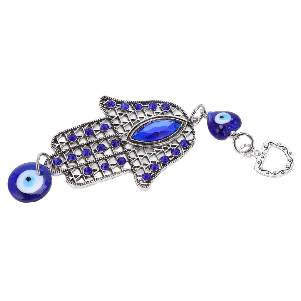 Blue Eye Ornament Hollow Out Retro Good Luck Evil Eye Decor Elegant Alloy Glass Evil Eye Wall Decor for Home Decoration
