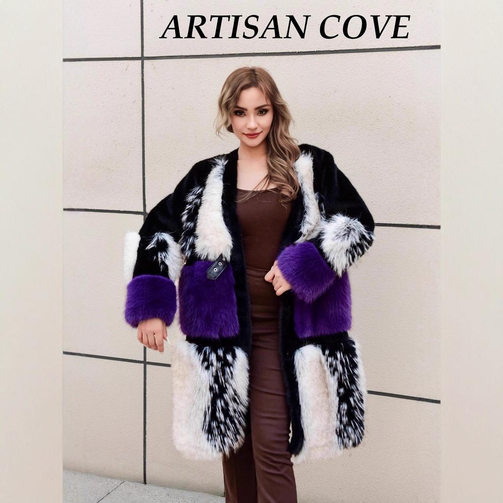 2025 New Faux Fur Thick Cloak Warm Fur Coat for Women