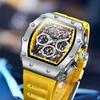 ONOLA 6827 Unique Barrel Type Men's Quartz Watch Fashion Calendar Waterproof Silicone Strap Watches for Man Relojes Para Hombres