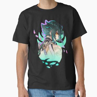 Genshin Impact Xiao Designed And Sold By Nel Merch Vintage Designer Clothes Stretched Unisex Top For Everyday Wear
