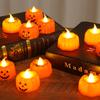 12Pcs Halloween Pumpkin Lights Glow In The Dark Electronic Candle Decorative Props for Party Haunted House Festival Scene Setup Scary Ghost Lanterns