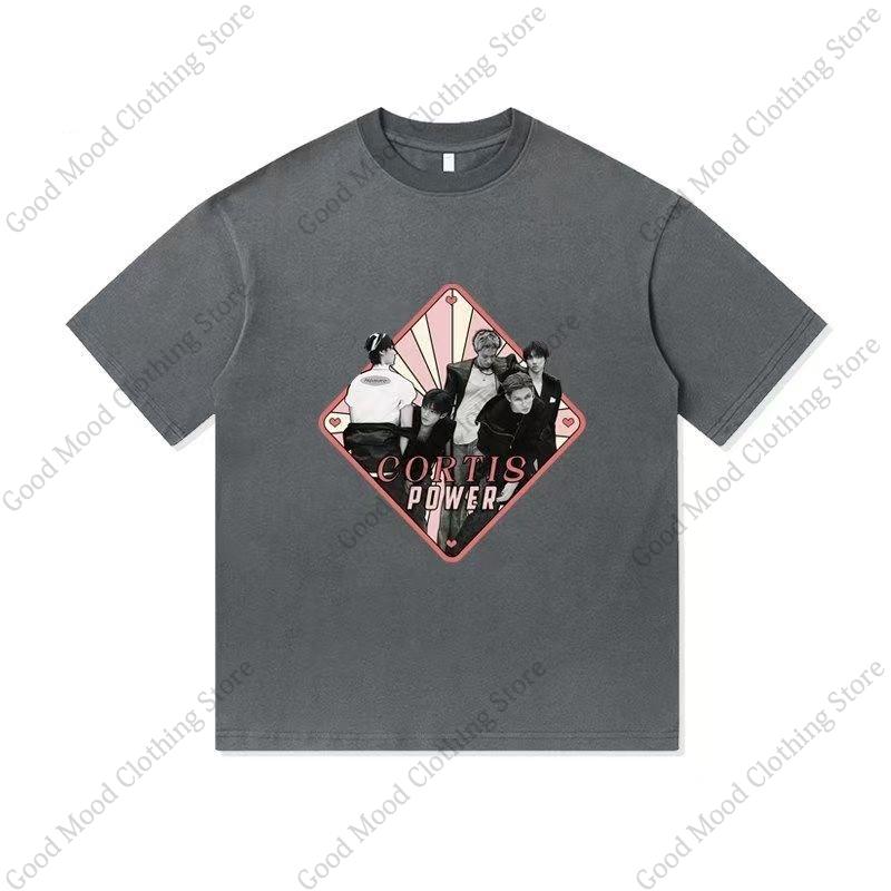 CORTIS Print T Shirt Fashion Street Hip Hop Retro JUHOON KEONHO SEONGHYEON Print Tshirt Kpop Fans Cotton Short Sleeve Tee Tops
