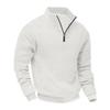 Half-zip Sweatshirt for Men Autumn/Winter Jacquard Small Check Pattern Stand-up Collar Casual Pullover Large Size Sweatshirt