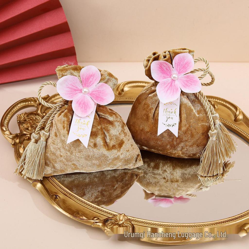 Velvet Wedding Candy Bags & Boxes - Creative Chinese Style for Marriage Celebrations