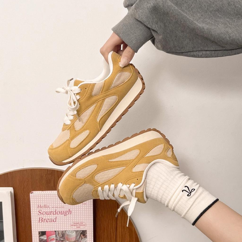 2025 Spring New Forrest Gump Women's Shoes Versatile Comfortable Flat-bottomed Lace-up German Training Shoes Fashion Trend Casual Sports Shoes