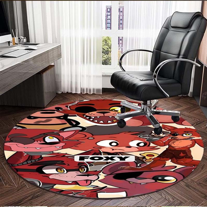 Five Nights at Freddy's Print Round Rug, Washable Floor Carpet, For Entryway Dorm Laundry Room Office Study, Home Decor Birthday Christmas Gift