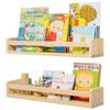 2-Piece Set Solid Wood Wall Shelf Floating Kindergarten Bookshelf for Children Can Store Books Toys Decorative Items