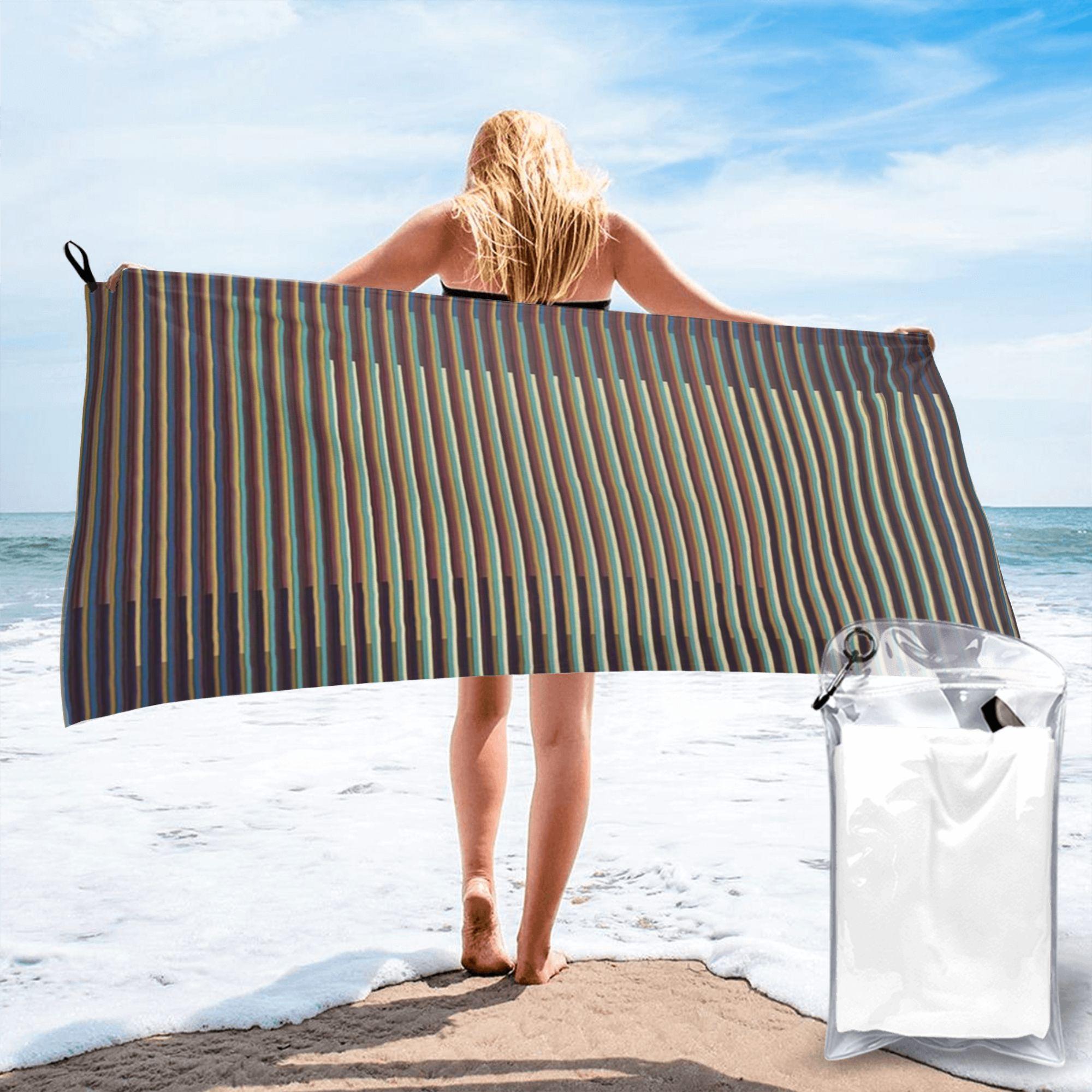 

Carlos Cruz-Diez Beach Towel Soft Microfiber Quick Dry Absorbent Quick Towels For Bath W40*H60(CM)