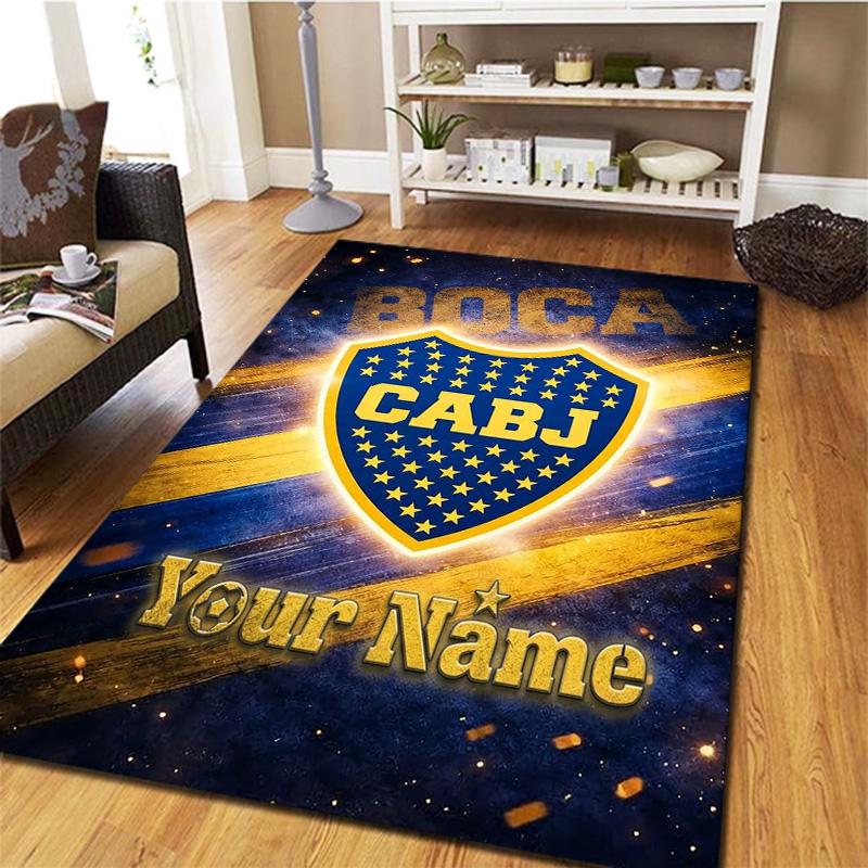 Boca Juniors Crest Custom Name Carpet Rug For Living Room Bedroom Home Sofa Decoration Kids Play Nonslip Floor Mat