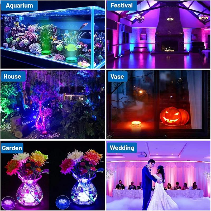3/10Led Swimming Pool Light Remote Control RGB Dive Fish Light LED Underwater Lamp Ship/Car Decorative Lamp for Vase Aquarium