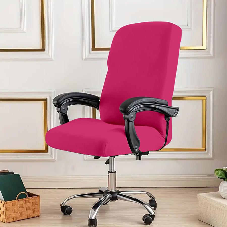 Elastic Zippered Office Chair Cover Durable Dust-proof Minimalist Gaming Chair Slipcover Solid Color Supply Chair Protector