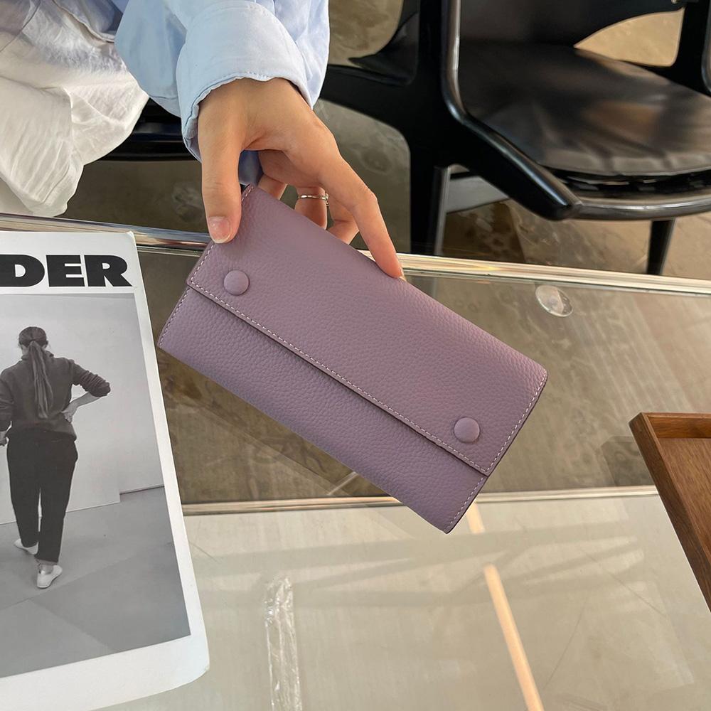 2025 Dámské peněženky z pravé kůže První vrstva hovězí kůže Dlouhá peněženka Dvoubarevné peněženky Psaníčka pro dámy Peněženky