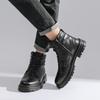 Top Layer Cowhide Men's Martin Boots, Genuine Leather Winter New Men's Leather Boots with Fleece, Warm Workwear Style Men's Boots