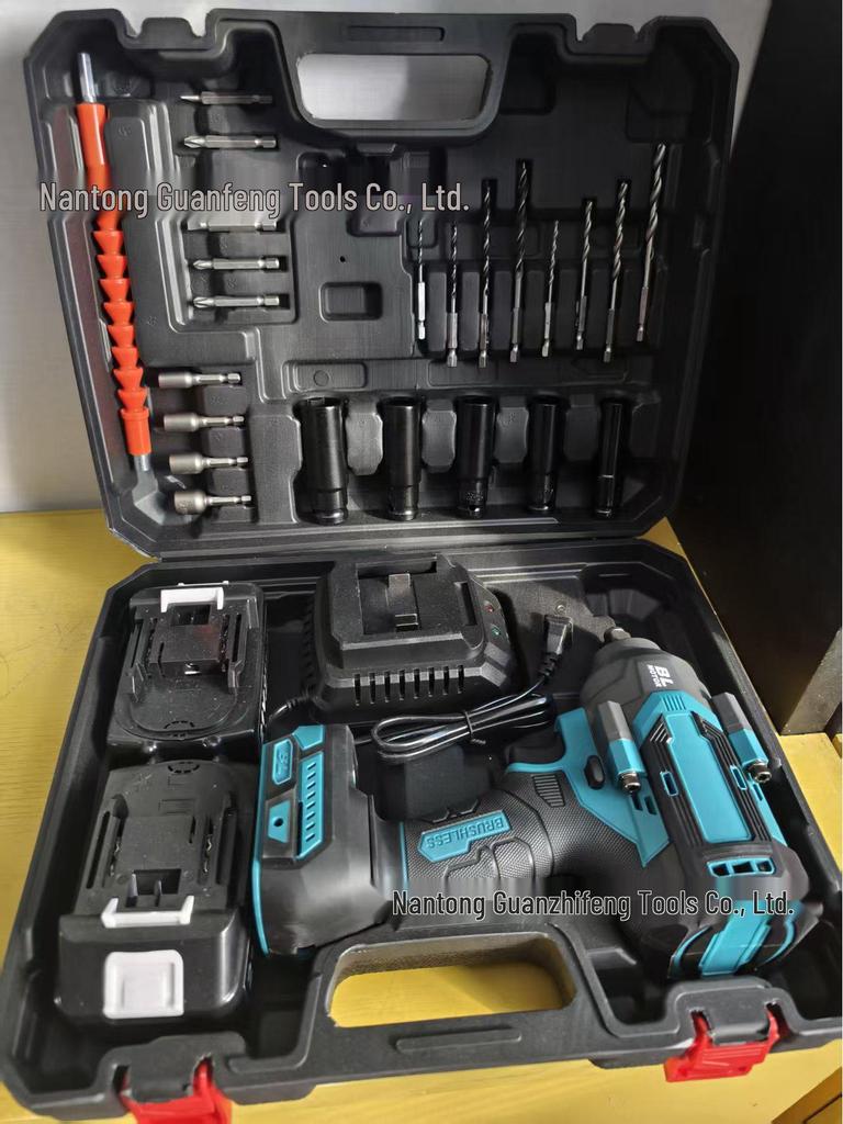 Brushless 1300N High Torque Lithium Impact Wrench for Auto Repair – Power Tool Set