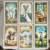 Baraja de Tarot del Gato 78 Cartas con Guía, Tarjetas de Tarot con Temática de Gato Blanco Lindo 11*6.2cm Cartas de Adivinación en Caja de Lata Portátil