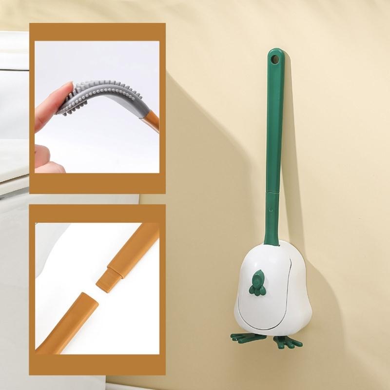 Moderne Toilettenbürste für Zuhause, leicht zu reinigen und langlebig, Badezimmerreiniger mit flexiblem Silikonbürstenkopf