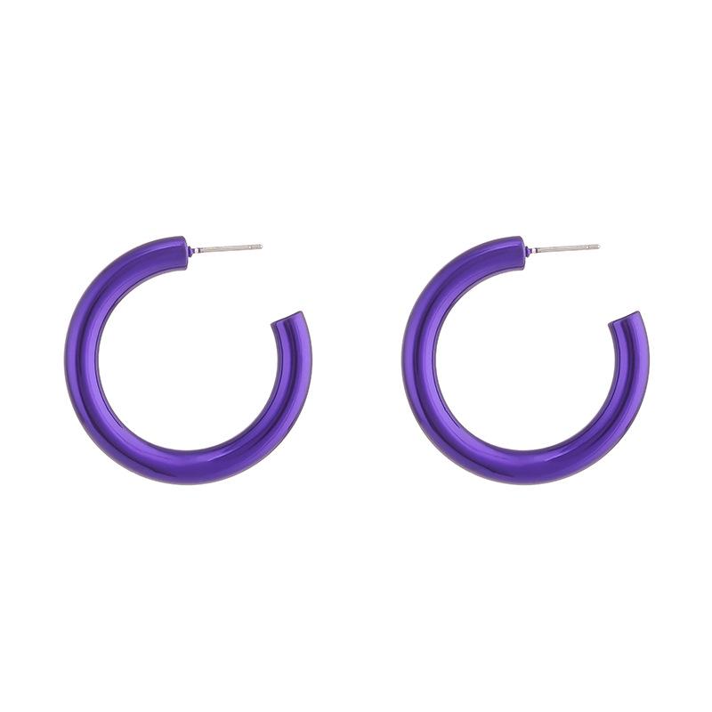Kenjie Iridescent Electroplated Classic Hoop Earrings for Women - Colorful Punk Retro Style.