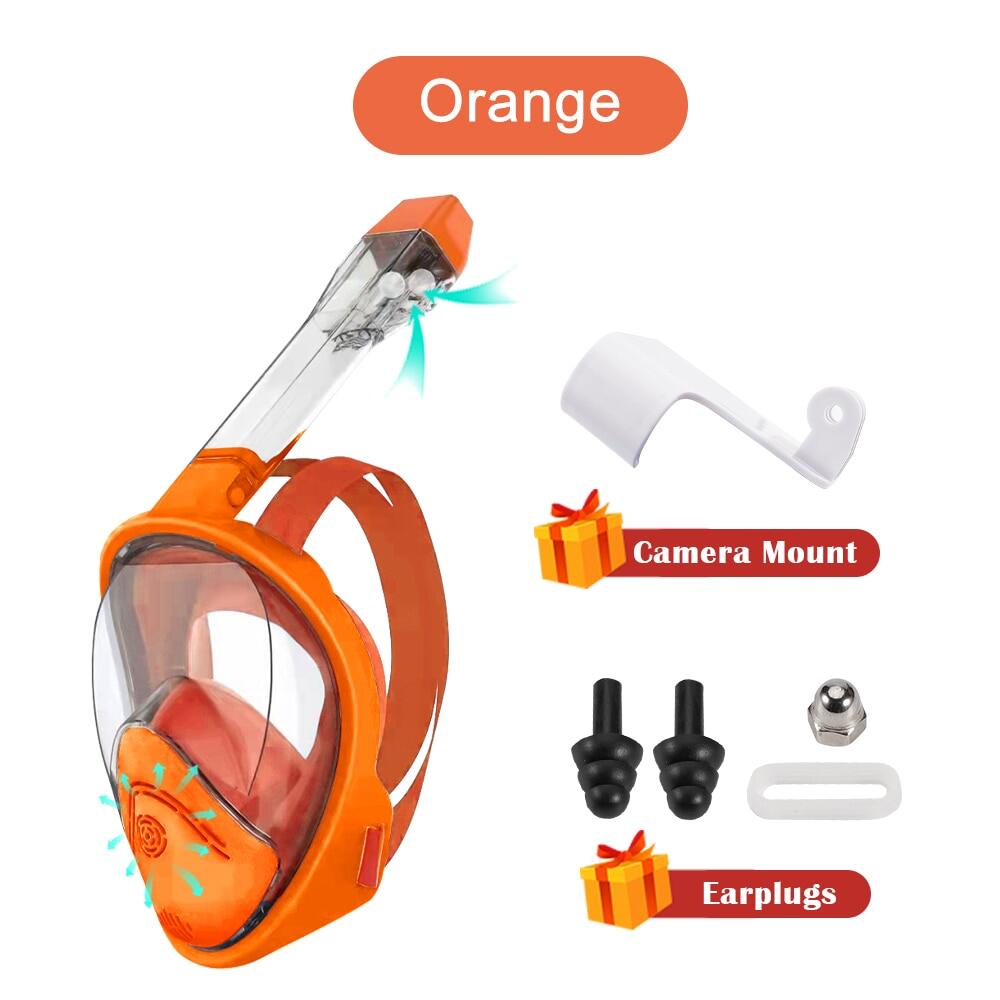 

OLIKEI Полностью сухие маски для дайвинга для взрослых и детей Маска для подводного плавания с аквалангом Полнолицевая противотуманная герметичная маска для плавания Безопасное дыхание Очки для дайвинга L-XL оранжевый