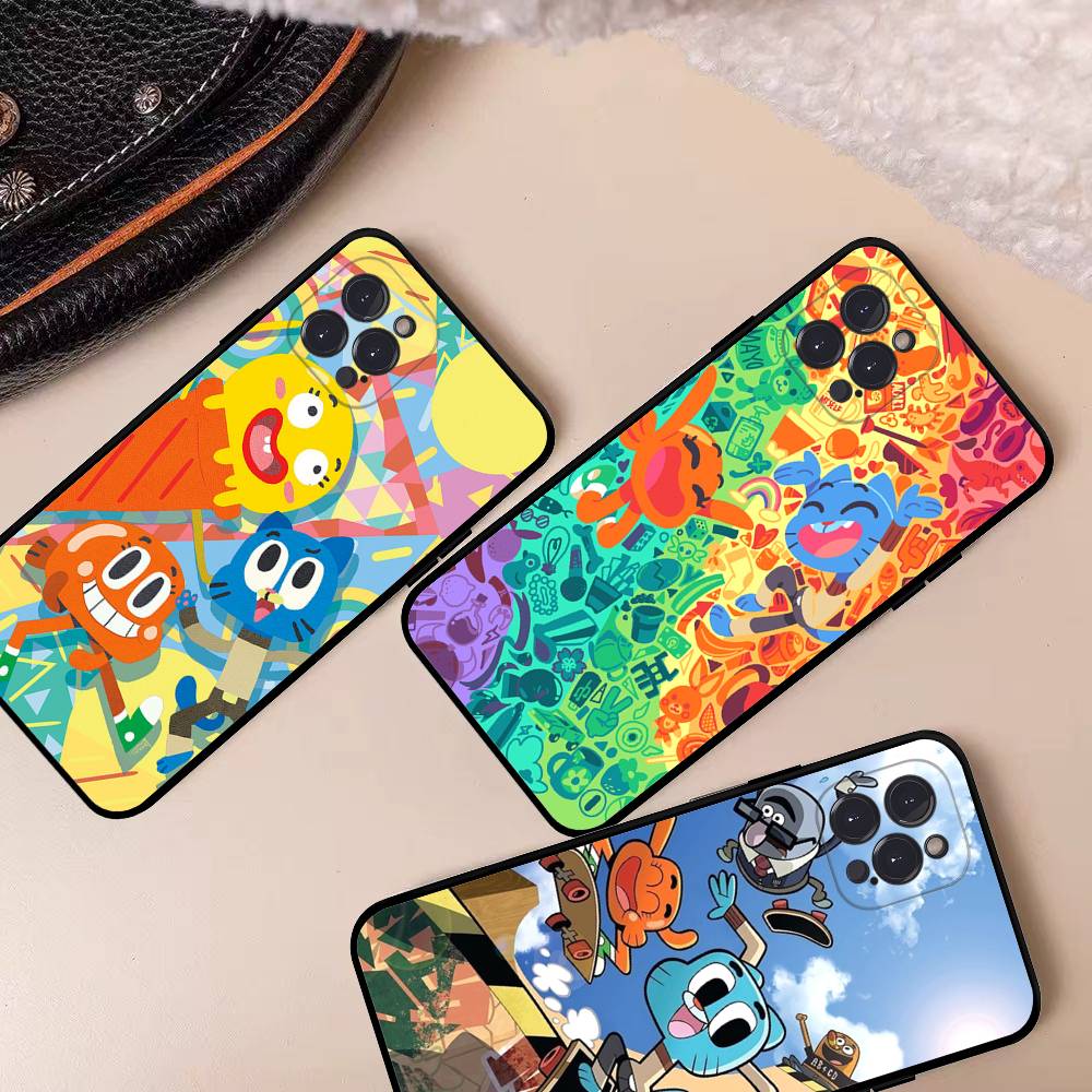 The A-Amazing World Gumball Anime Phone Case For IPhone 17 16 14 15 13 12 11 Pro Max Plus Silicone Soft Cover