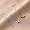 Huitan Aesthetic Women Stainless Steel Drop Earrings Chain Butterfly Fresh Wedding Engagement Accessories Trendy Lady JewelryGood Product