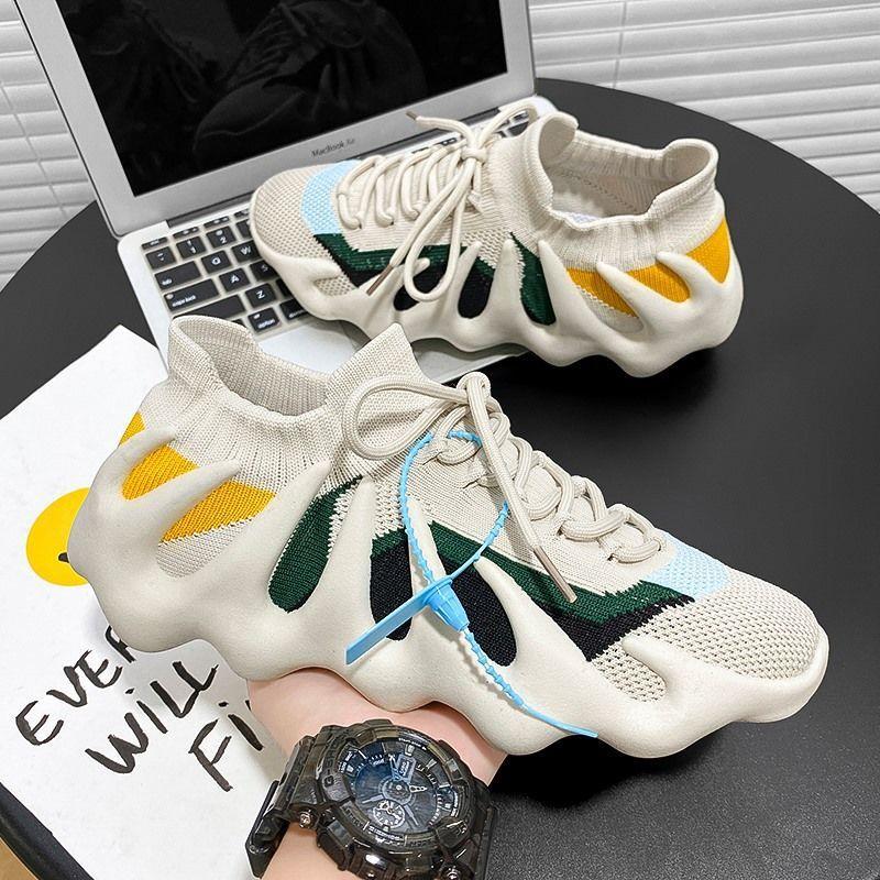 

Octopus 22 autumn and winter new couple lace-up casual shoes flying woven breathable trendy shoes 35 women s size