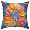 2D Flat Printed Floral Pattern Non-real Embroidery Pillows Polyester Pillowcase, Sofa Decorative Cushion Cov Headboard Pillow