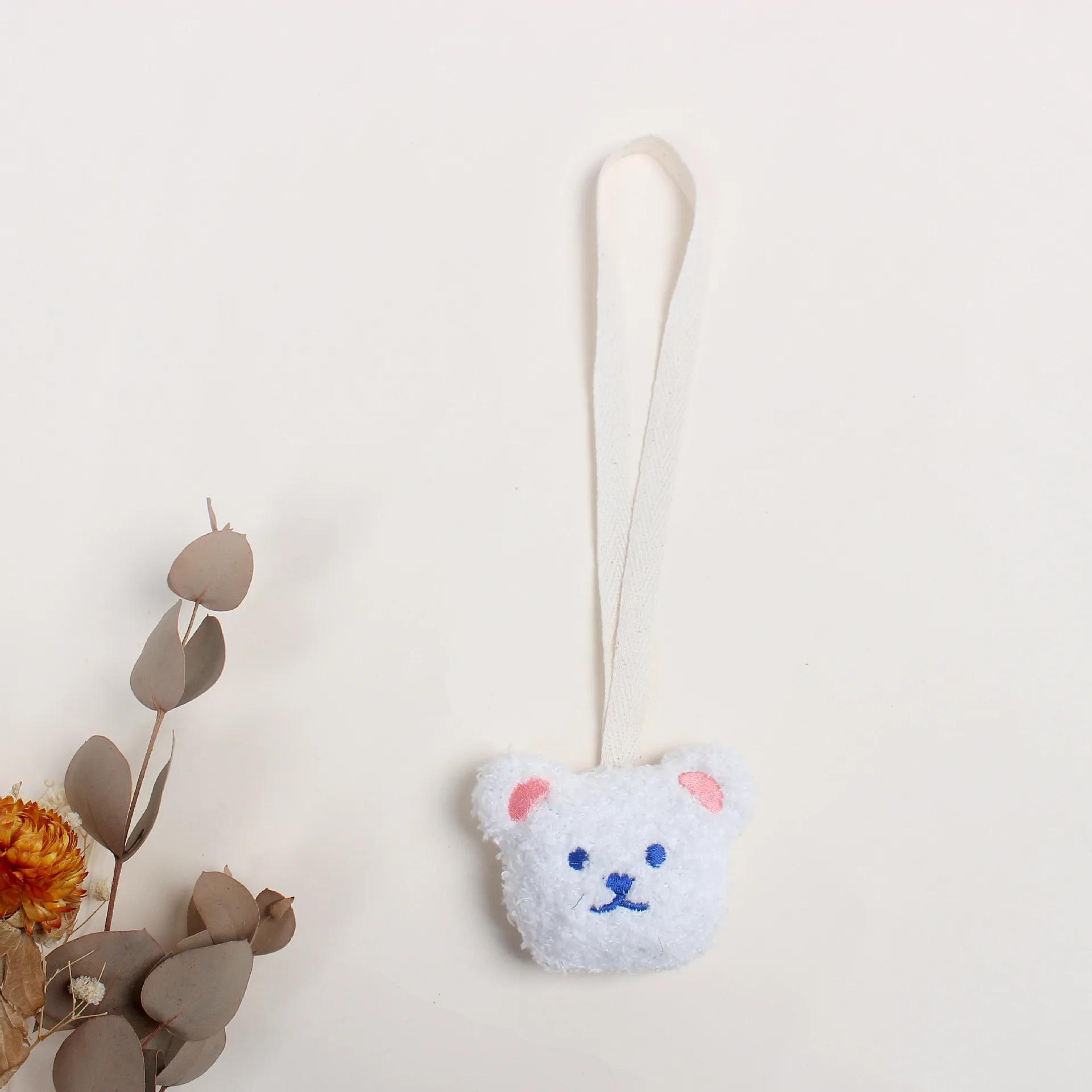 

Милый плюшевый медведь, держатель для пустышки, цепочки для новорожденного, зажим для пустышки, детская игрушка-успокаиватель, прорезыватели для зубов, подвеска против потери белый