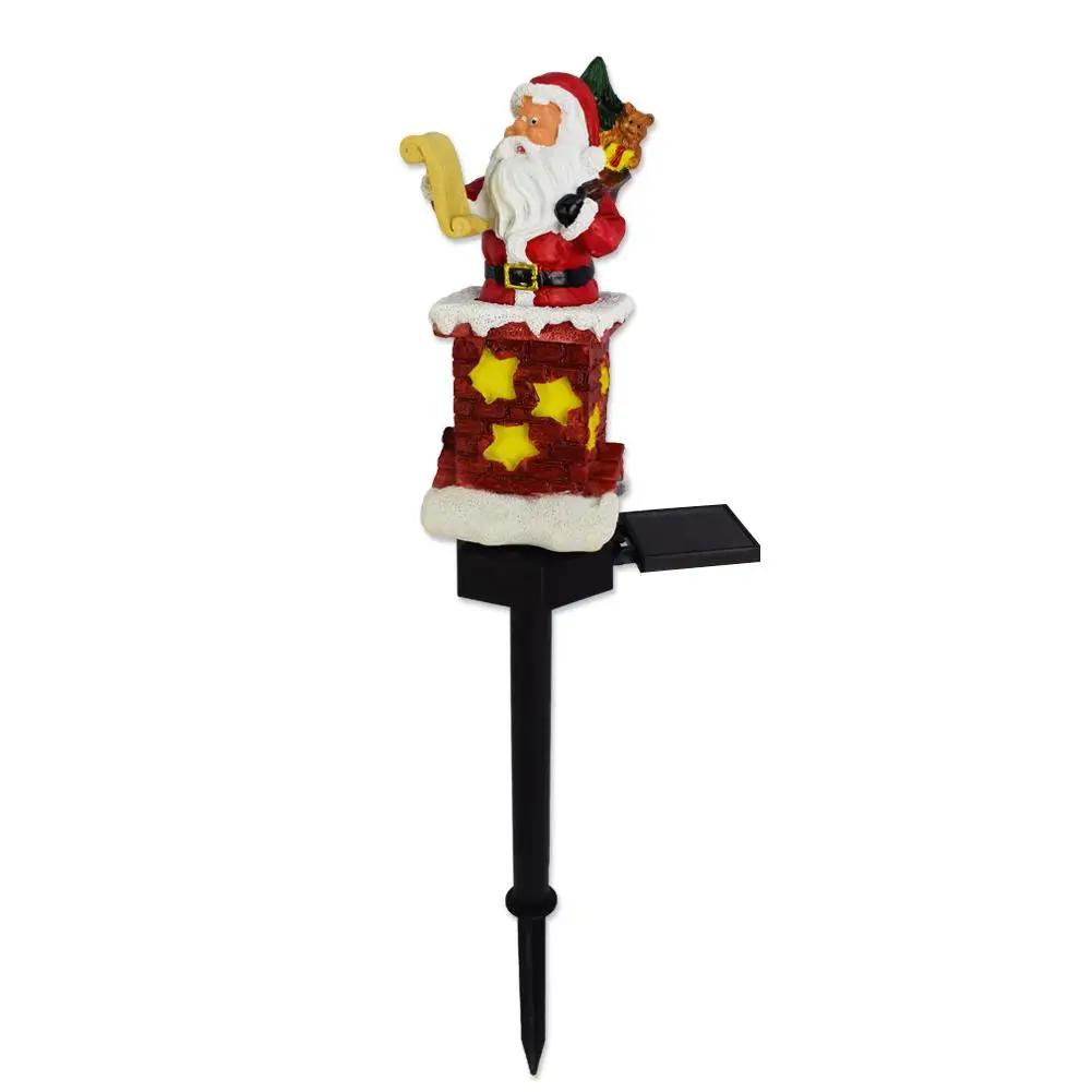 Christmas Santa Claus & Snowman Landscape Lawn Solar Light Xmas Pathway Lights For Christmas Lawn Yard Decoration P4Z4