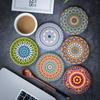 Mandala Flower Cup Coaster Round Ceramic Placemats Non-slip Tablemat Insulated Coasters Kitchen Decoration Tableware Home Decor