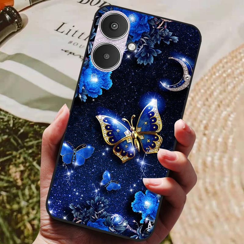 For Xiaomi Redmi 13C 5G Case Redmi13C Cool Painted Silicone TPU Soft Cover for Xiaomi Redmi 13C 5G Cases Black Protective Shells